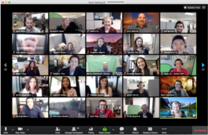 Screen shot of a class being conducted using Zoom
