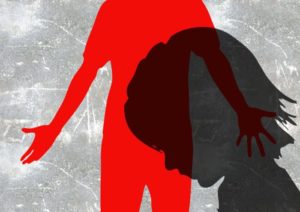 Silhouette of adult and child
