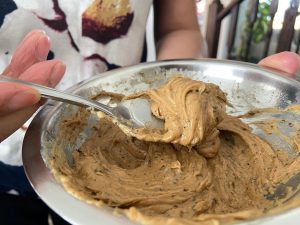 07: Coffee hair mask used to deep condition Isabella’s hair. Textural Diffusion (Block, 34-35) and Limited Space (Block, 52)