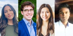 Headshots sie-by-side of four students