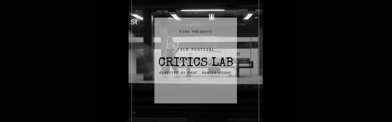 Black and white banner - Fims Film Critics Lab