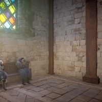 Praying at the Canterbury Cathedral. Deep Space using Two-Point Perspective (Block, 18-21)