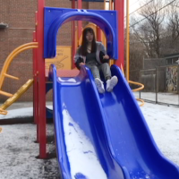 06: Girl abount to go down children’s slide. Long Shot (Bordwell and Thompson, 189) & Deep Space (Block, 16-18).