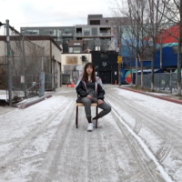 08: Girl seated in the middle of the road, unbothered. Long Shot (Bordwell and Thompson, 189) & Flat Space (Block, 16-18).