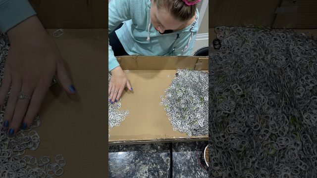 Video by Alysha Bauer Sorting tabs for the pop tab jacket/vest