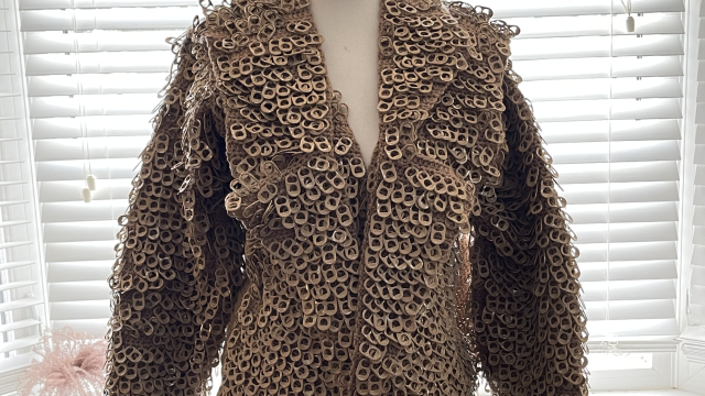 Image by Alysha Bauer Recycled pop tab jacket/vest with sleeves on mannequin