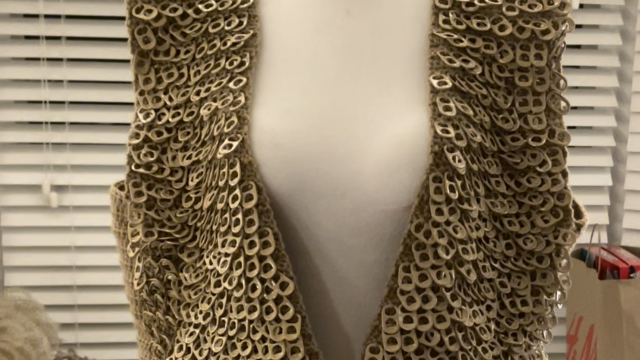 Image by Alysha Bauer Recycled pop tab jacket/vest on mannequin