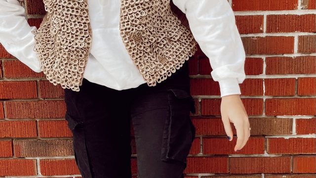 Image by Alysha Bauer Modelling the pop tab vest