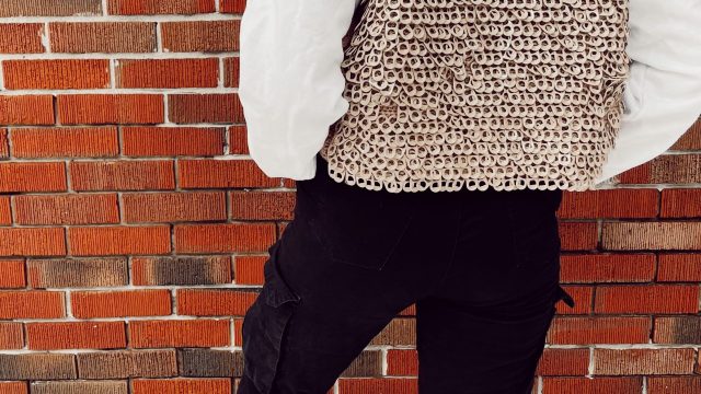 Image by Alysha Bauer Modelling the pop tab vest