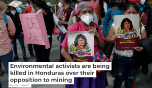 Environmental activists killed in Honduras A protest in Honduras