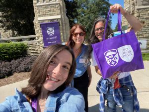 High-profile teen activist joins FIMS Hannah Alper and her parents with a Western Bookstore bag