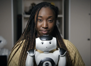 The Machine That Feels Woman and a robot