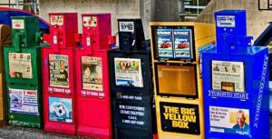 Traditional media and COVID-19 Photo of newspaper boxes outside